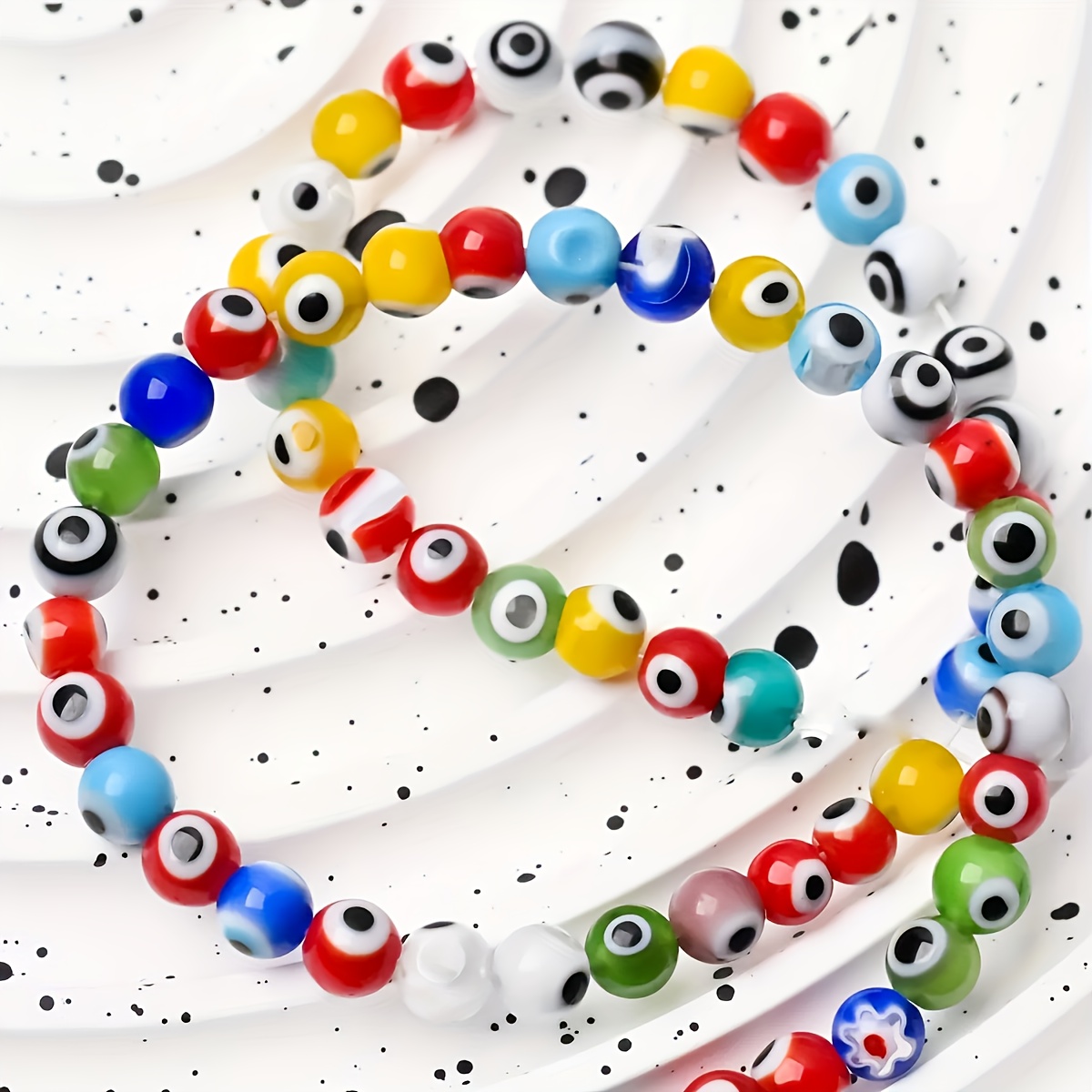 Bohemian Evil Eye Glass Bead Bracelet Colorful Protective Charm Jewelry